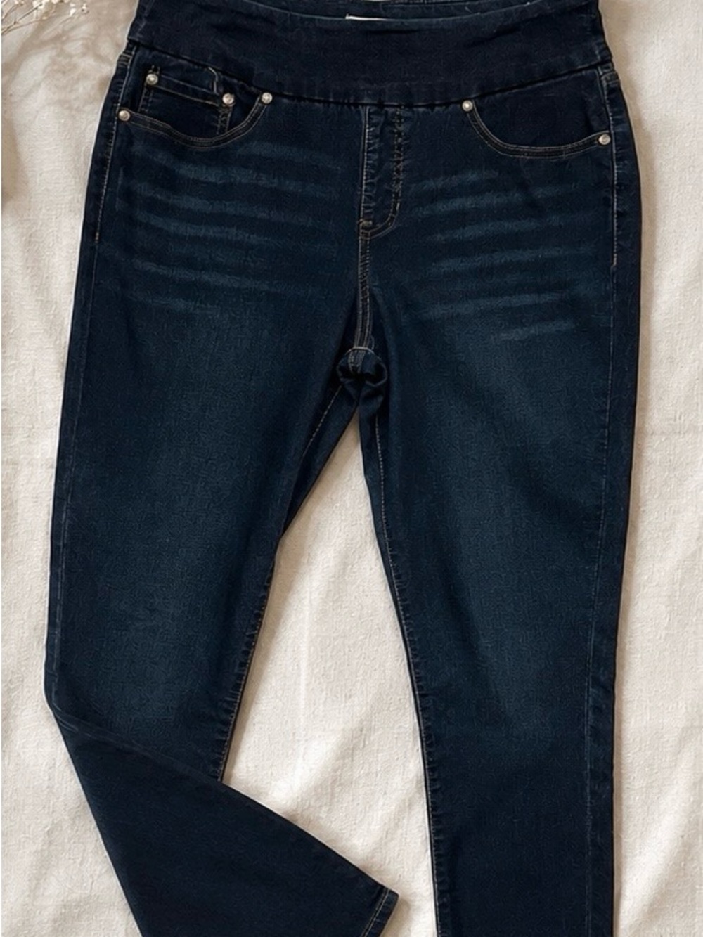 Christopher & Banks Pull-On Dark Blue Stretch Classic Denim Comfortable Jegging